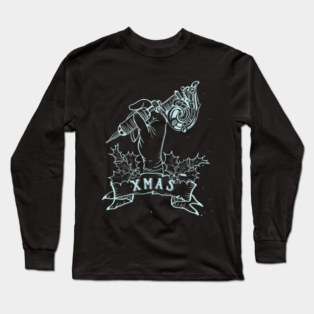 Tattoo Lover Christmas Long Sleeve T-Shirt by SybaDesign